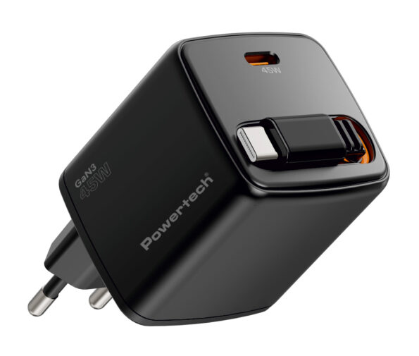 POWERTECH φορτιστής τοίχου PT-1572 με πτυσσόμενο καλώδιο