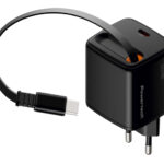 POWERTECH φορτιστής τοίχου PT-1573 με πτυσσόμενο καλώδιο