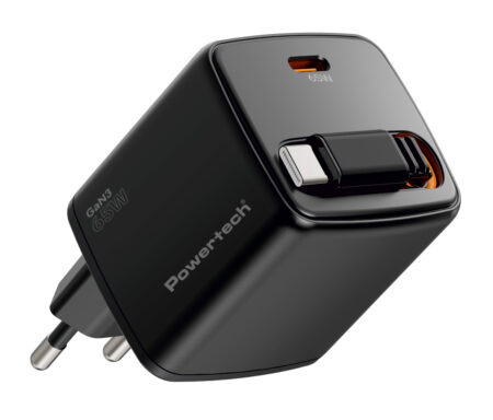 POWERTECH φορτιστής τοίχου PT-1573 με πτυσσόμενο καλώδιο