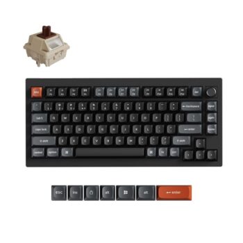 Keychron V1 Ultra (V1U-D3) QMK/VIA 8K Wireless Custom Mechanical Keyboard Brown Switch RGB 75% US