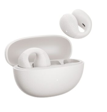 QCY Crossky C10 White Open Ear TPU Earclip, IPX5 Call Noise Reduction BT 5.4 Earbuds 30h