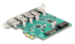 DELOCK κάρτα επέκτασης PCIe x1 σε 3x USB/2x USB-C/19-pin 90109