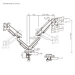 BRATECK βάση γραφείου για 2x οθόνες LDT114-C024
