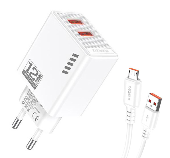 KAKUSIGA φορτιστής τοίχου KSC-1238 με καλώδιο micro USB KAKUSIGA φορτιστής τοίχου KSC-1238 με καλώδιο micro USB