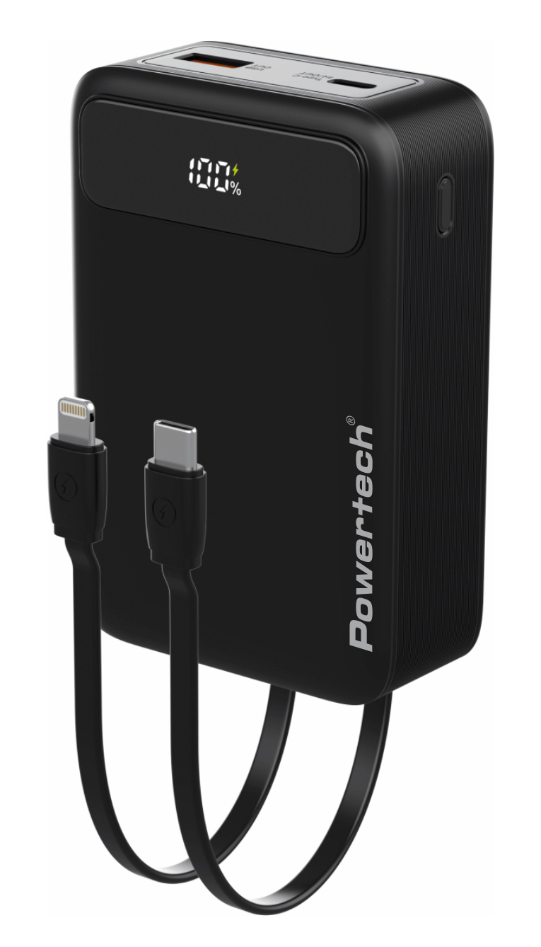 POWERTECH power bank PT-1504 με καλώδια & οθόνη POWERTECH power bank PT-1504 με καλώδια & οθόνη