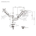 POWERTECH βάση γραφείου για 2x οθόνες PT-1628