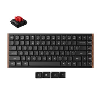 Keychron K3 Ultra (K3U-H1) ZMK 8K Wireless Mechanical Keyboard Red Switch Low Profile Wood Frame 75%