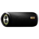 QCY SP7 Black - Portable Bluetooth Speaker w Stereo Sound 40W, Mic for Calls, RGB Light Show