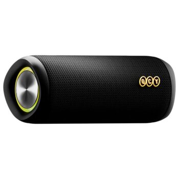 QCY SP7 Black - Portable Bluetooth Speaker w Stereo Sound 40W, Mic for Calls, RGB Light Show