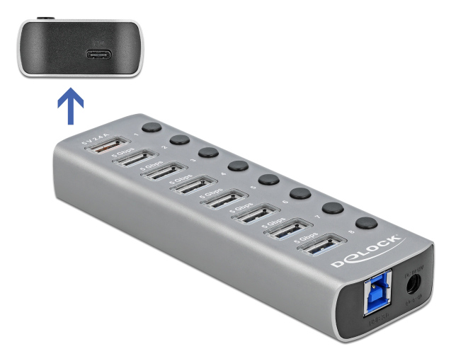 DELOCK USB hub 63264 με διακόπτες DELOCK USB hub 63264 με διακόπτες