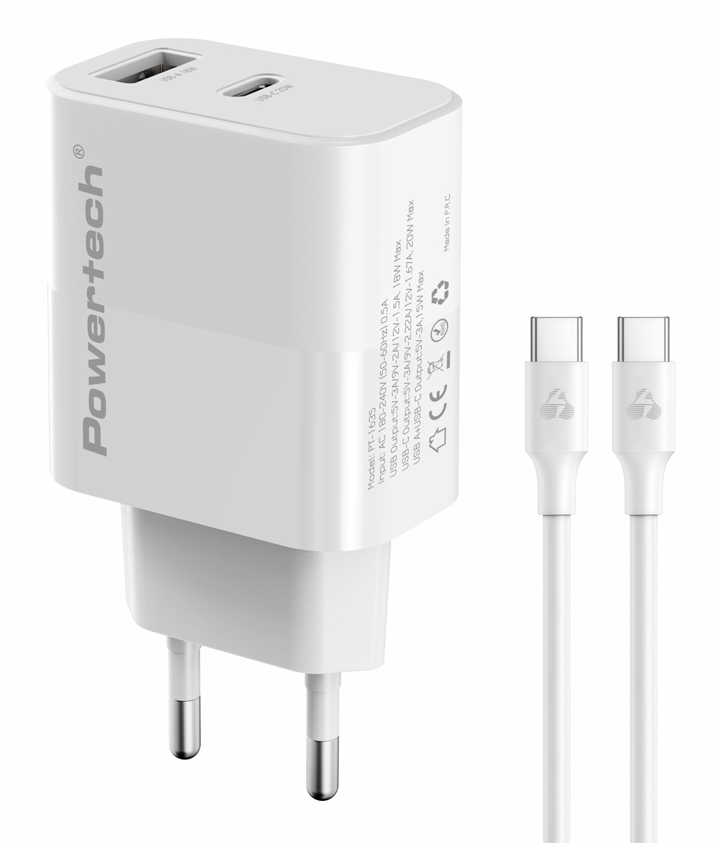 POWERTECH φορτιστής τοίχου PT-1635 με καλώδιο POWERTECH φορτιστής τοίχου PT-1635 με καλώδιο