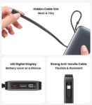 USAMS power bank CD228 με 2x καλώδια