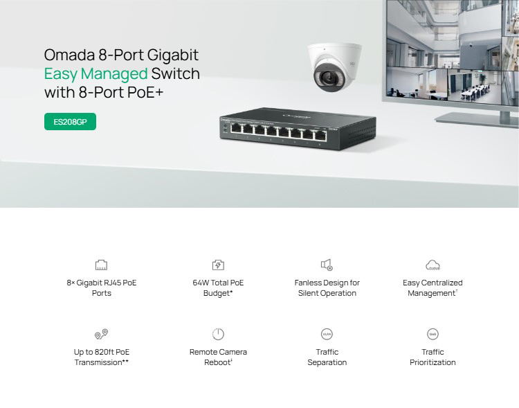 8x Gigabit θύρες 8x Gigabit θύρες