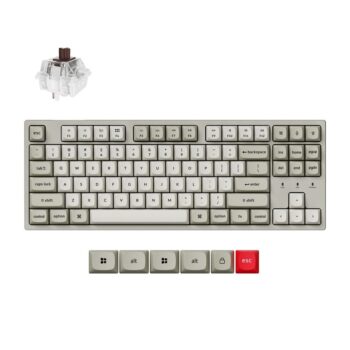 Keychron C1 Pro (C1PX-M3) QMK/VIA Mechanical Brown Sw. - 8K Polling Rate Hot Swap. 80% US Retro RGB